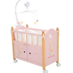 Cuna - Armario para Muñecas de Madera Nature Rosa de Arias 51 cm.