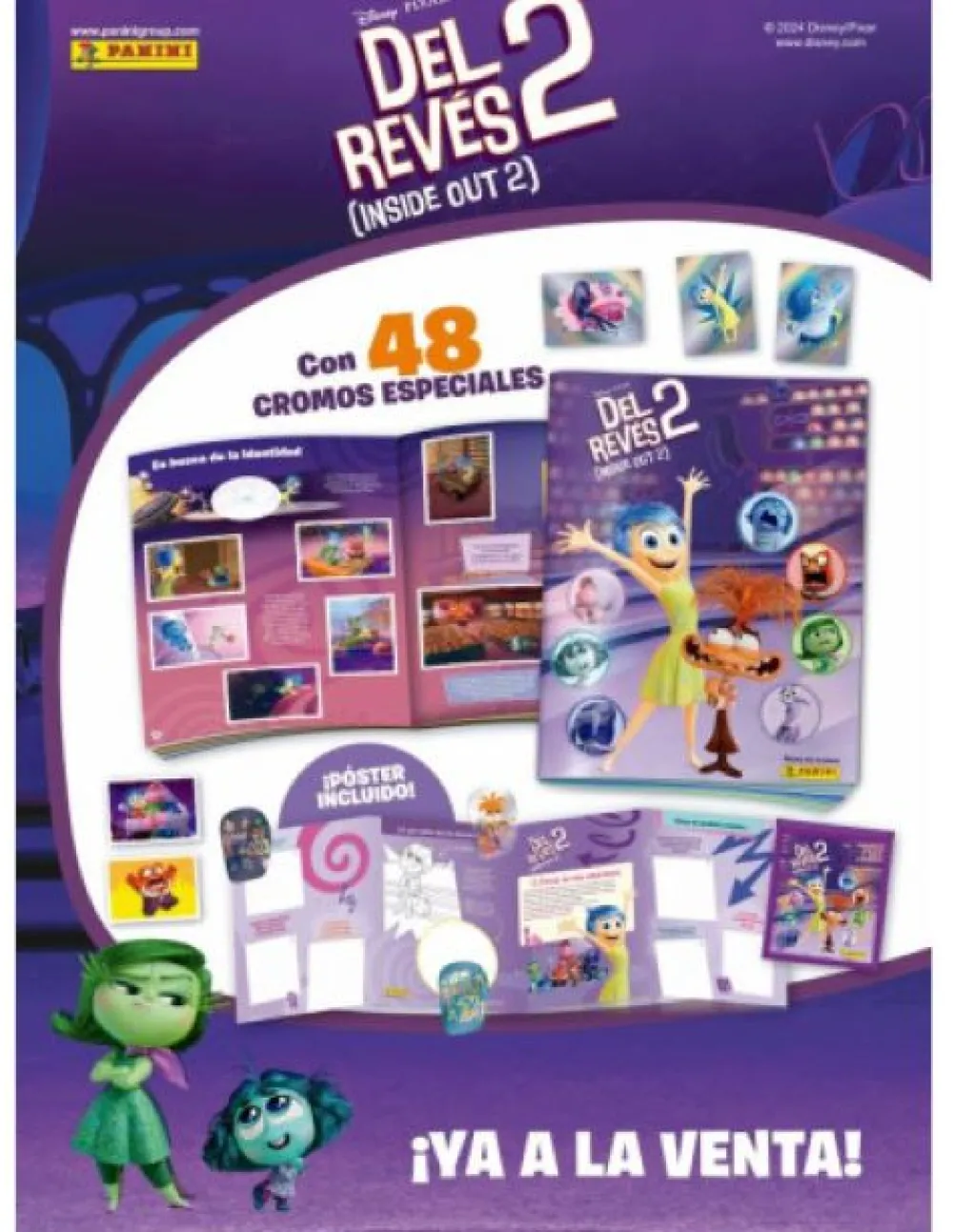 Clearance PANINI Del Revés (Inside out) Álbum de cromos vacío y 5 sobres Colección 2024 pegatinas