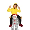 Disfraz a hombros de Payaso del miedo para niños