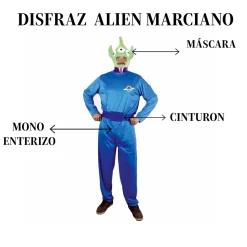 Disfraz Alien Marciano Verde Adulto