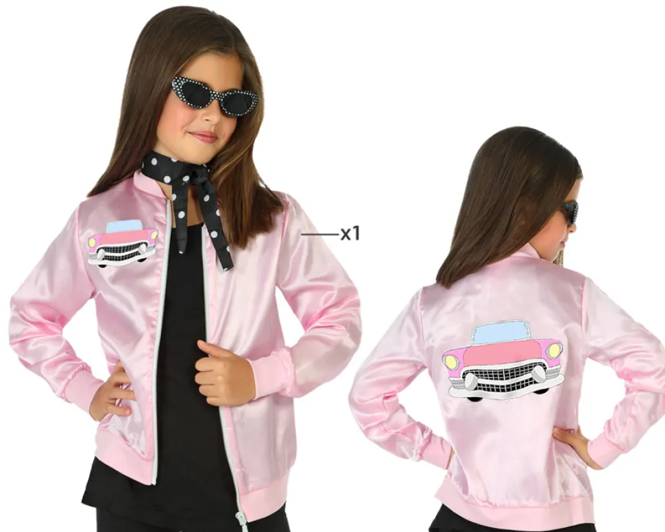 Disfraz años 60 Niña Infantil Rosa Chicle
