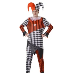 Kebedo Moda Disfraz Arlequín Payaso Circo Bufón Hombre Adulto Estampado Rombos
