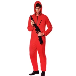Disfraz Atracador Rojo con Capucha Adulto