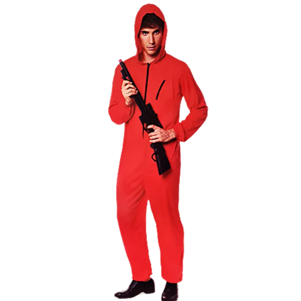 Disfraz Atracador Rojo con Capucha Adulto