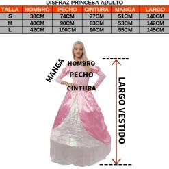 Outlet Kebedo Moda Disfraz Aurora Princesa rosa Adulta