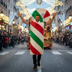 Best Kebedo Moda Disfraz Bastón de Caramelo Navideño Adulto