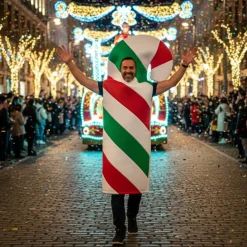 Best Kebedo Moda Disfraz Bastón de Caramelo Navideño Adulto