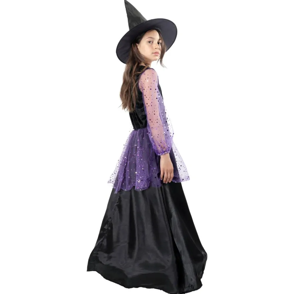 Outlet Kebedo Moda Disfraz Bruja Hechicera con Gorro para Niñas - Talla 3 a 12 Años