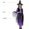 Disfraz Bruja Hechicera para Niñas. Incluye Vestido Gótico y Sombrero - Tallas 3-12 Años
