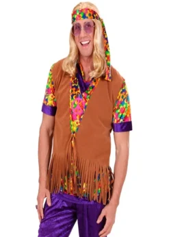 Sale Widmann Disfraz Chaleco Hippie Marrón con flecos