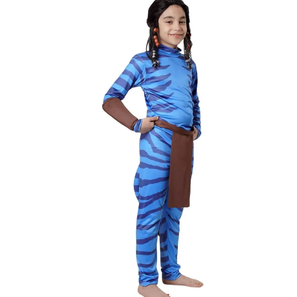 Disfraz Criatura Azul Tribal Unisex Avatare Niños - Mono Estampado Animal