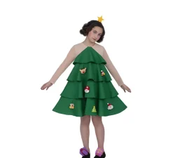 Disfraz de Arbolito de Navidad Adornado Deluxe para niña