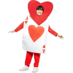 Eurocarnavales-Fyasa Disfraz de As de Corazones Infantil – Traje de Carta de Póker con Gorro