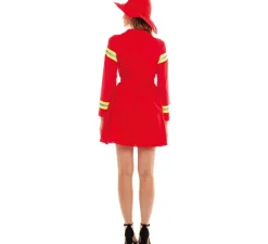 Disfraz de Bombera Rojo y Amarillo para mujer