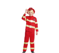 Best Disfraz de Bombero Rojo y Amarillo para niño