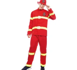 Disfraz de Bombero Rojo y Amarillo para hombre