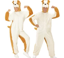 Disfraz de Bulldog Blanco en Peluche Suave para adulto
