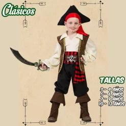 Clearance Disfraces Lucero Disfraz de Capitán Pirata Infantil