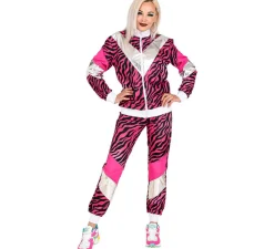 Discount Disfraz de Chándal Print Tigre Rosa Años 80 para mujer