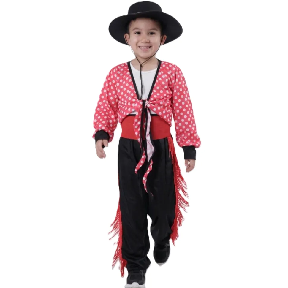 Disfraz de Cordobés Bailarín Flamenco Infantil con Sombrero y Fajín Tallas 1 a 12 años