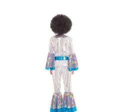 Discount Disfraz de Disco Boy Plateado y Azul para niño