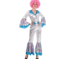 Disfraz de Disco Woman plateado para mujer