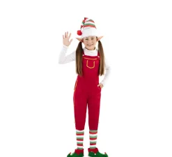 Hot Disfraz de Elfa Roja con gorro para niños