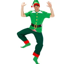 Disfraz de Elfo de Papá Noel sin pantalones para adultos