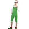 New Disfraz de Elfo Verde con gorro para hombre
