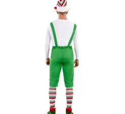 New Disfraz de Elfo Verde con gorro para hombre