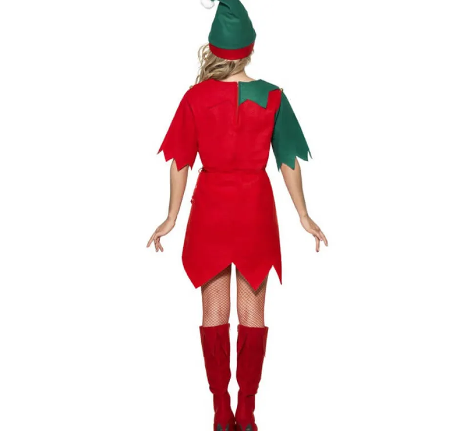 Disfraz de Elfo Verde y Rojo de Mujer para Navidad