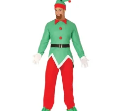Hot Disfraz de Elfo Verde y Rojo para hombre