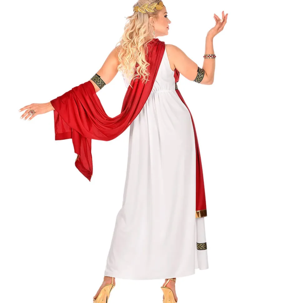 Disfraz de Emperatriz Romana Adulto – Vestido de Diosa con Toga y Corona de Laurel