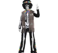 Disfraz de Esqueleto Hippie para adultos