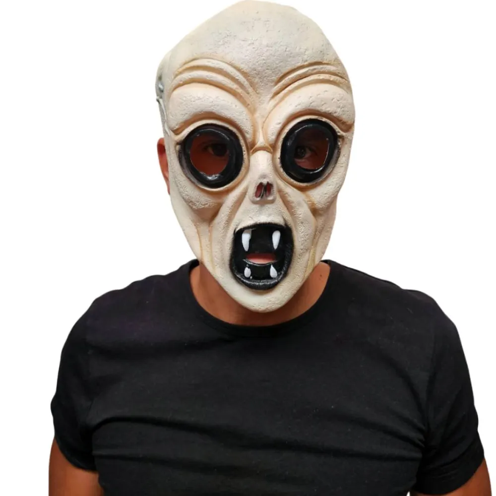 Outlet Kebedo Moda Disfraz de Extraterrestre hombre adulto - Máscara de Látex, Túnica y Guantes