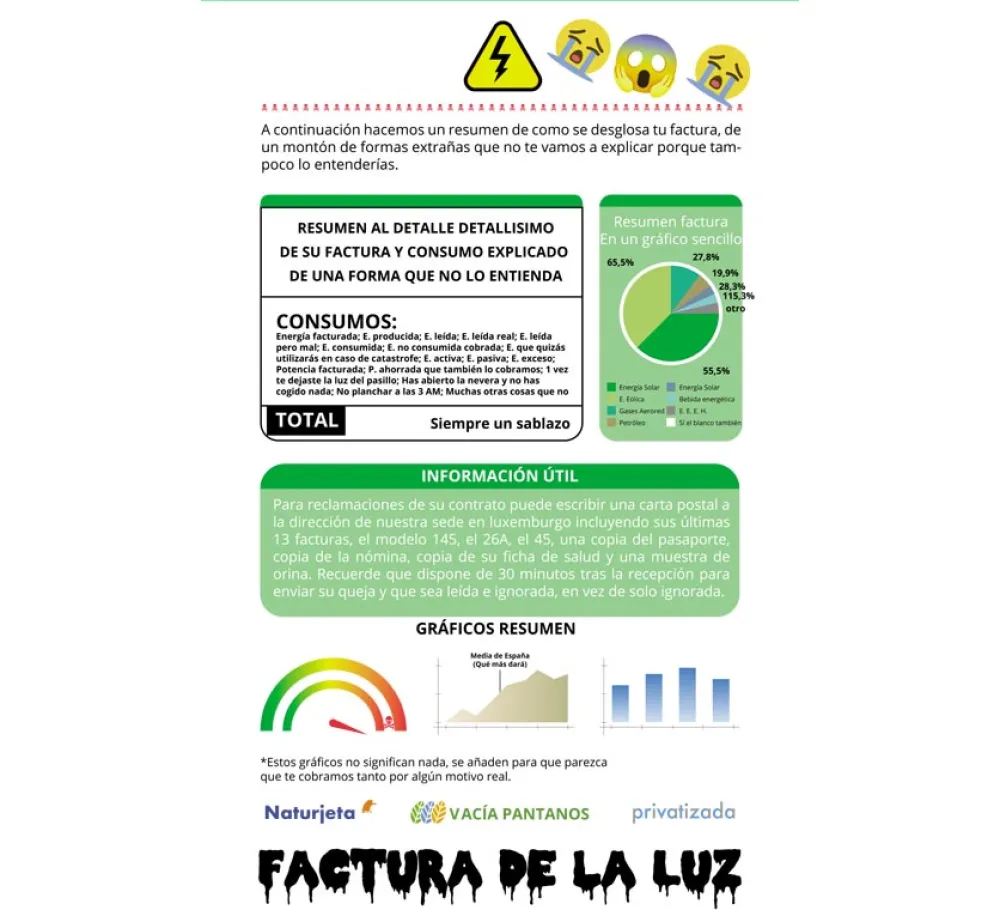 Sale Disfraz de Factura de la Luz para adultos