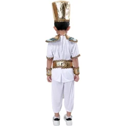 New Kebedo Moda Disfraz de Faraón Príncipe Egipcio para Niños - Kit con Gorro, Collar y Cinturón