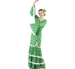 Disfraz de Flamenca Verde con lunares para mujer