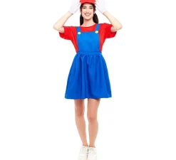 Disfraz de Fontanera Roja de Videojuegos para mujer