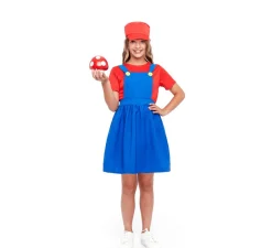 Disfraz de Fontanera Roja de Videojuegos para niña