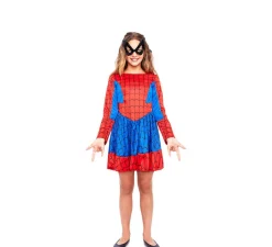 Disfraz de Heroína Arácnida Azul y Rojo para niña