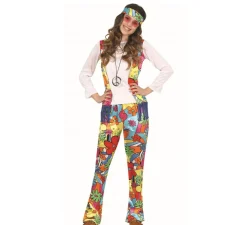 New Disfraz de Hippie Psicodélica para adolescente