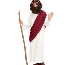 Best Disfraz de Jesús El Mesías o Profeta con bastón para hombre