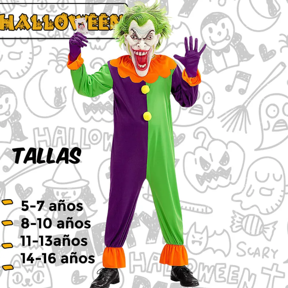 Hot Disfraces Lucero Disfraz de Joker Malvado Infantil