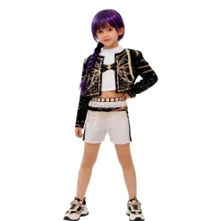 Online Dysmad Disfraz de Kantante K-Pop Pop Star Infantil – Conjunto de 3 Piezas para Niña