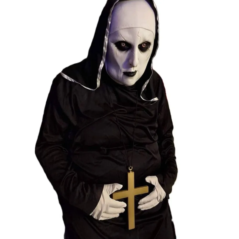 Best Kebedo Moda Disfraz de la Monja del Terror Macabra Unisex Adulto