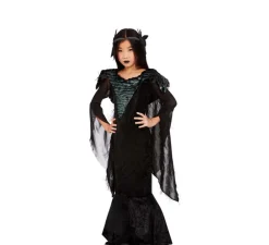 Hot Disfraz de la Princesa Cuervo Elegante negro para niña