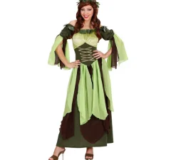 Disfraz de Madre Naturaleza Verde Medieval para mujer