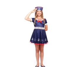 Disfraz de Marinera azul marino Pin Up para niña