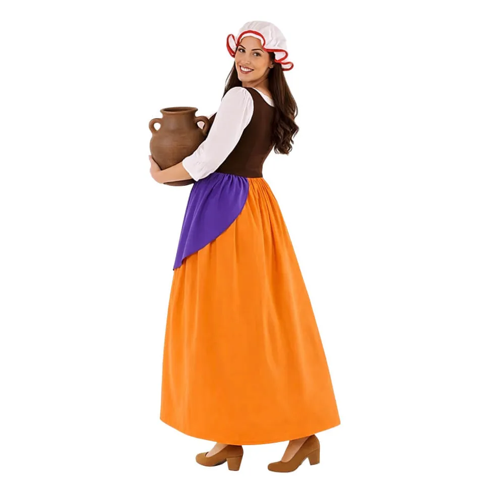 Disfraz de Mesonera / Campesina Medieval con Delantal y Gorro Adulto